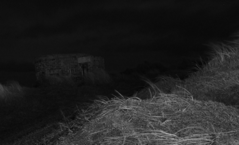 A wartime pill-box on a beach near Aberdeen. 15 second exposure